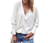 Camisas de manga larga con cuello en V para mujer, ajuste holgado, colores suaves, blusa larga en V para mujer, blusa redonda cuadrada de ajuste holgado, blusa corta de seda, blusa de lino sin mangas