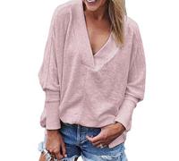 Camisas de manga larga con cuello en V para mujer, ajuste holgado, colores suaves, blusa larga en V para mujer, blusa redonda cuadrada de ajuste holgado, blusa corta de seda, blusa de lino sin mangas