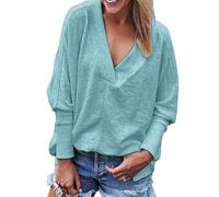 Camisas de manga larga con cuello en V para mujer, ajuste holgado, colores suaves, blusa larga en V para mujer, blusa redonda cuadrada de ajuste holgado, blusa corta de seda, blusa de lino sin mangas