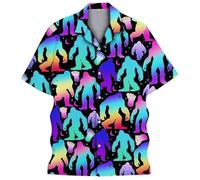 Camisas de manga larga para hombre, estampadas, informales, con botones, con patrones elegantes, para uso diario y actividades al aire libre, tela transpirable cómoda para el verano, azul, XXL