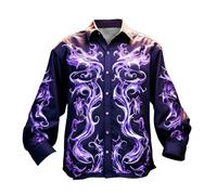 Camisas de manga larga para hombre, Impresión 3D de carnaval medieval camisa informal de manga larga para hombre, cuello de solapa