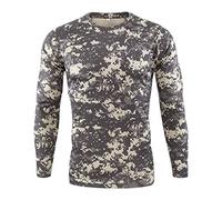 Camisas de manga larga para hombre Reino Unido - Camiseta táctica militar de combate elástica, camuflaje militar, ajuste regular, camiseta de manga larga, blusa casual al aire libre, camiseta