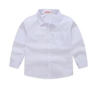 Camisas de manga larga para primavera, y estilos para niñas Camisas con cuello de traje, trajes de manga larga de un solo color para camisas informales, camiseta guapa, Blanco, 11-12 años