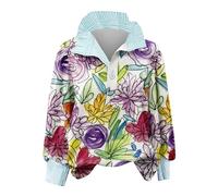 Camisas de Mardi Gras para mujer, disfraz de máscaras, blusa con estampado de colores con elementos de lentejuelas, manga larga, elegante, holgada, para carnaval, cuello polo, traje de fiesta, B-rosa