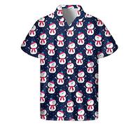 Camisas de Navidad para hombre con estampado de copos de nieve de Navidad, camisa hawaiana de manga corta, color bloque, blusas informales, camisetas temáticas de fiesta festiva, ropa de otoño, P-a, L