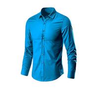 Camisas de negocios para hombre adulto camisas inteligentes casuales de manga larga slim fit vintage cuello solapa botón abajo camisa clásica formal oficina trabajo camisa ocio ligero transpirable