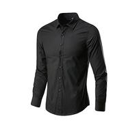 Camisas de negocios para hombre adulto camisas inteligentes casuales de manga larga slim fit vintage cuello solapa botón abajo camisa clásica formal oficina trabajo camisa ocio ligero transpirable