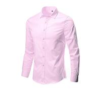 Camisas de negocios para hombre adulto camisas inteligentes casuales de manga larga slim fit vintage cuello solapa botón abajo camisa clásica formal oficina trabajo camisa ocio ligero transpirable