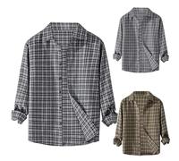 Camisas de otoño para hombre, camisas de cuadros para hombre, camisas de vaquero con botones, ajuste regular, camisa de franela a cuadros de leñador, suave, cómoda, casual, holgada, manga larga