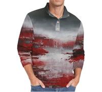 Camisas de pana de manga larga para hombre, sudadera con estampado de Halloween, sudaderas cómodas para golf, senderismo, sudaderas divertidas de forro polar, cuello polo, sudadera con botones