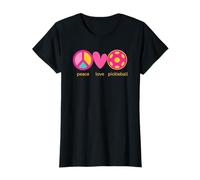 Camisas de pickleball para niñas, color rosa Peace Love Pickleball Camiseta