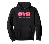 Camisas de pickleball para niñas, color rosa Peace Love Pickleball Sudadera con Capucha