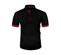Camisas de Polo para hombre, verano, golf, deporte, regular, casual, camisetas de polo para hombre, manga corta, manga corta, ligera y transpirable, ideal para correr y gimnasia, B-le negro, L