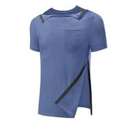 Camisas de recuperación para hombre después de la cirugía de hombro de manga corta con acceso a presión, ropa de quimioterapia al aire libre, camisetas de verano sólidas, blusa cómoda para vacaciones,
