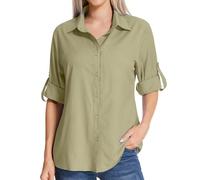 Camisas de safari para mujer, protección solar UV UPF 50+, manga larga, para exteriores, secado rápido, pesca, senderismo, jardinería, Large