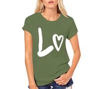 Camisas de San Valentín Mujeres con Amor Impreso Pareja Camiseta de Manga Corta Suéter de Moda para Mujer 2024, AG., 3XL