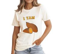 Camisas de San Valentín para mujer My Sweet Potato I Yam Set Camisetas de regalo Trajes de moda para mujer 2024, Blanco, M