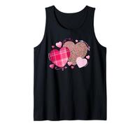 Camisas de San Valentín para niñas, corazones, amor, leopardo, cuadros, corazón Camiseta sin Mangas