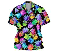 Camisas De Verano Hombre - Chemises imprimées décontractées pour hommes idéales pour le quotidien les activités de plein air et les sorties à la plage Haut d'été confortable et élégant (Black L)