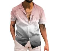 Camisas de vestir para hombre, camisa de solapa con botones, camisa corta formal suelta para hombre, blusa de tela suave grande y alta, transpirable, ligera, perfecta para uso diario en casa y calle