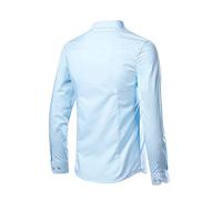Camisas de vestir para hombre, elásticas, de manga larga, color liso, ligeras, de ajuste regular, con solapa, a la moda, cómoda, ajuste clásico, con botones, para primavera y verano, blusa casual de