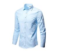 Camisas de vestir para hombre y adulto, ajuste regular, ajustado, no necesita planchado, manga larga, lisas, básicas, elásticas, elegantes, informales, formales, con botones, profesionales, negocios,
