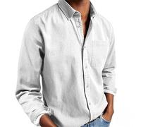 Camisas Ffmani, camisa abotonada para hombre, ropa de moda, camisas para hombre casuales y elegantes, camisas con bolsillo en el pecho, blanco, M