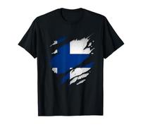Camisas finlandesas orgullosas | Bandera de Finlandia rasgada Camiseta