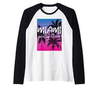 Camisas geniales de Miami Beach, I Love Miami Florida, Traje de Miami Camiseta Manga Raglan