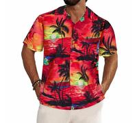 Camisas Hawaiana para Hombre - Camisas de Manga Corta con Estampado Floral Tropical para Disfraz Hawaiano - Camisa de Verano Hawaiana para Despedida de Soltero o Fiesta de Playa