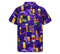 Camisas hawaianas casuales para hombre, manga corta, crucero con palmeras hawaianas, camisa tropical con botones, camisa mexicana, caribeña, verano, 80, camisa divertida floral, playa, fiesta, bolos