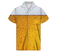 Camisas hawaianas casuales para hombre, manga corta, crucero con palmeras hawaianas, camisa tropical con botones, camisa mexicana, caribeña, verano, 80, camisa divertida floral, playa, fiesta, bolos