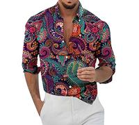 Camisas hawaianas casuales para hombre, manga corta, divertidas, crucero, tropical, con botones, camisa mexicana, palmera hawaiana, playa, estampado occidental, solapa floral, camisa de los años 80