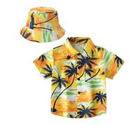 Camisas hawaianas coloridas de manga corta con botones para niños, con flores, para niñas, informales, tropicales, luau, con gráficos, de verano, caricaturas, con solapa, disfraz turístico, para