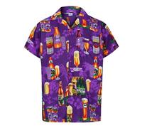 Camisas Hawaianas para Hombre - Camisa de Manga Corta Divertida - Camisa Casual Hawaiana con Botones para Disfraz Hawaiano para Hombre - Camisa FEA para Despedidas de Soltero o Vacaciones
