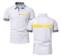 Camisas Henley De Hombre para R.a.in.bo.w S.IX S.ie.g.e Polos Camisas Informales con Solapa Y Botones Camisetas De Manga Corta Camisetas De Golf De Moda con Detalles De Patchwork Y De Man White-2 XXL