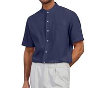 Camisas Hombre Camisa Lino Hombre Manga Corta Conjunto Ibicenco Camiseta Verano Ibicenca Estampada Traje Camisetas De Vaqueras Hawaianas Kaftan Ropa Playa Guayabera Blanca XXXXXL Jersey Bowling Shirt