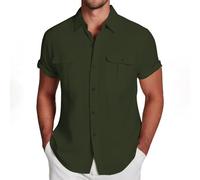 Camisas Hombre Manga Corta Camisa Lino Hombre Camisetas 3XL Guayabera Verde Antiarrugas Negra Homem De Cuello Mao Azul Jersey Verano Ropa Camiseta Estampada Slim Fit Blanca Basica Polera XXXXXL