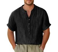 Camisas Hombre Manga Corta Mis Pedidos Verano Lisas Ropa de Trabajo para Camiseta Trabajo Henley Gimnasio T-Shirt Deportivas Oversize Negro Camisetas Hombre Manga Corta Negro M