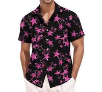 Camisas Hombre Manga Corta Moda 3D Carnaval Impresa Camisa Manga Corta Suelta Cuello Clothing Hombre Conjunto De Carnaval