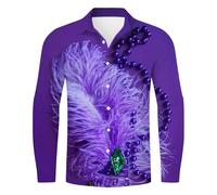 Camisas Hombre Manga Larga Casual Camisas De Carnaval Tendencia Casual Tamaño Plus Suelta Carnaval Digital Impresión Cuello Manga Larga Camisa Hombre Ideal para Fiestas