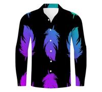 Camisas Hombre Manga Larga Casual Camiseta De Fiesta Estilo Casual Tamaño Plus Suelta Carnaval Digital Impresión Cuello Manga Larga Camisa Diseño para Hombre Ideal para Fiestas