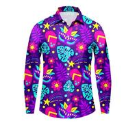 Camisas Hombre Manga Larga Ropa De Carnaval Estilo Tamaño Plus Suelta Carnaval Digital Impresión Cuello Manga Larga Camisa Hombre Casual