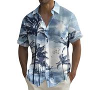 Camisas Hombre Manga Larga Tallas Grandes Hawaiana Elegante Camisas Blanca Slim Fit Casual Camisa Verano Transpirable Clásico Moda Top Henley Original Playa Boda Vacaciones