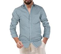 Camisas Hombre Slim Fit Elastica Camisas de Cuadros Primavera De Manga Larga Ropa Camisetas Sastrería Fina Y Tridimensional Entretiempo Original Top Camisa De Vestir Viaje Escuela Hogar