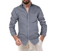 Camisas Hombre Slim Fit Elastica Camisas de Cuadros Primavera De Manga Larga Ropa Camisetas Sastrería Fina Y Tridimensional Entretiempo Original Top Camisa De Vestir Viaje Escuela Hogar