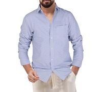 Camisas Hombre Slim Fit Elastica Camisas de Cuadros Primavera De Manga Larga Ropa Camisetas Sastrería Fina Y Tridimensional Entretiempo Original Top Camisa De Vestir Viaje Escuela Hogar