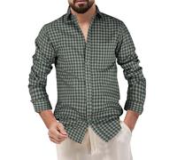 Camisas Hombre Slim Fit Elastica Camisas de Cuadros Primavera De Manga Larga Ropa Camisetas Sastrería Fina Y Tridimensional Entretiempo Original Top Camisa De Vestir Viaje Escuela Hogar