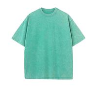 Camisas lavadas unisex de gran tamaño para hombre, camisetas de manga corta lavadas vintage para hombre, Pasto Verde, 4XL