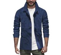 Camisas ligeras de manga larga para hombre, primavera y otoño, casual, de manga larga, solapa, color liso, con botones, duraderas, camisetas para otoño, ropa deportiva para citas, caminatas, azul, 3XL